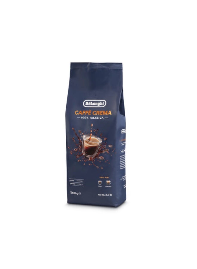 De'Longhi Cafe Crema 100% Arabica Roasted Whole Coffee Beans 1kg, Ideal for Espresso, Cappuccino & Latte Macchiato, For Coffee Machines – DLSC618 - Image 1